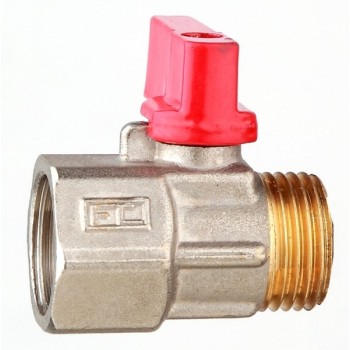 FL' Chrome plated mini ball valve MF (brass ball)
